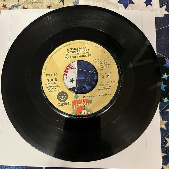 Margo Thunder Express Way To Your Heart / Hush Up 1974 Haven Records R&B Soul - Picture 2 of 3